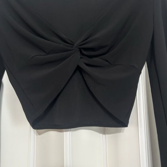 Mandee Black Twist Front Crop Top,  Size Medium - Picture 2 of 4